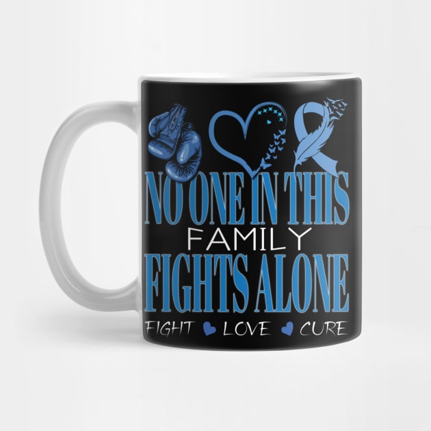 No One In This Family No One Fights Alone Diabetes Awareness Faith by Envision Styles